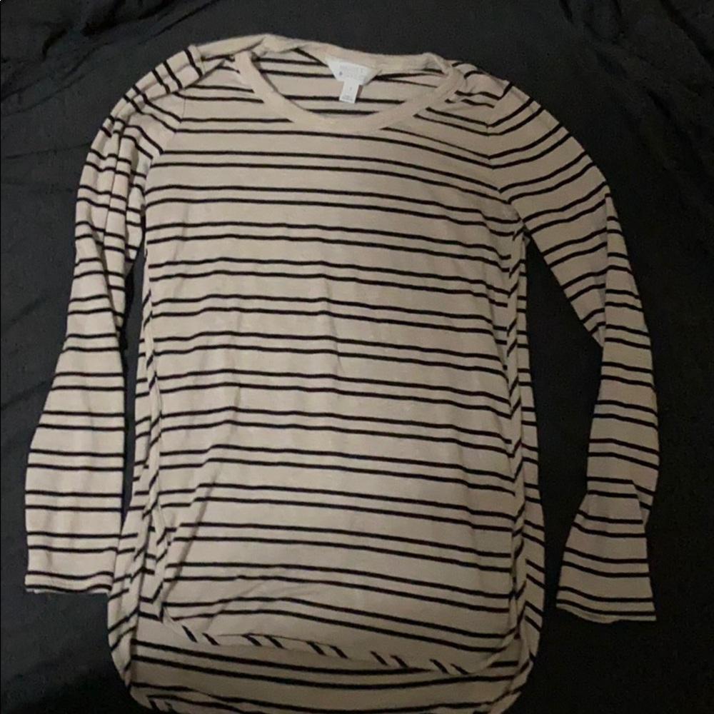Zansia Curved Hem French Terri knit top